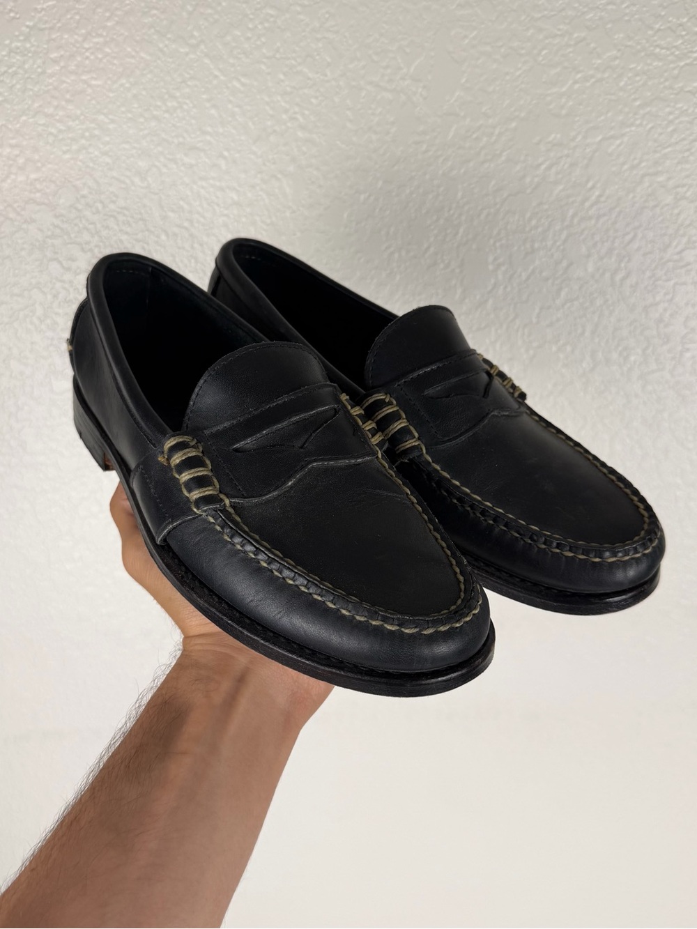 Polo Ralph Lauren Edric Penny Loafer Shoes Men’s 8 D Black Slip On Preppy Dress